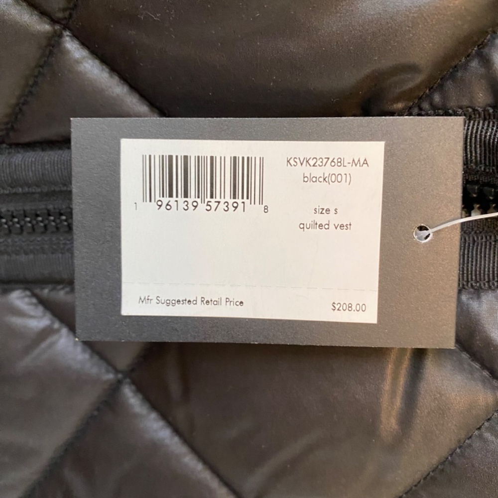 Kate Spade New York Black Quilted Vest Small NWT - Picture 7 of 7
